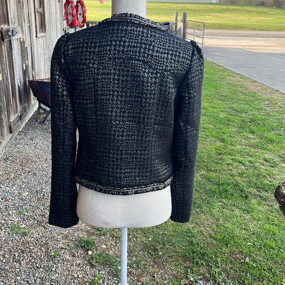 Apt 9 black and silver cropped blazer size small - Picture 2 of 9